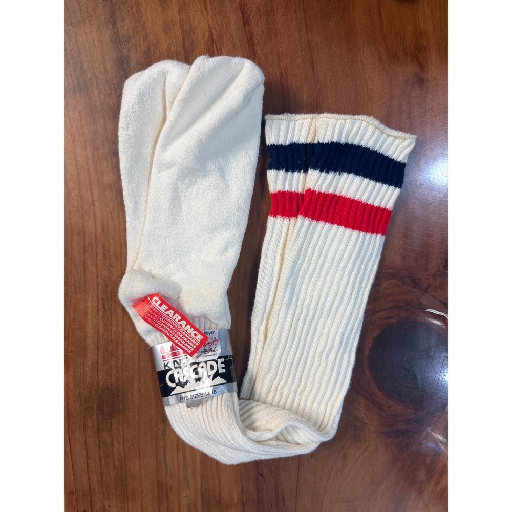NOS Vintage 90s King Cascade Tube Socks Long Cotton Tall Stripe 13-16 S19